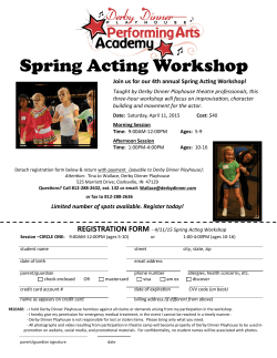 Spring Acting Workshop - Derby Dinner Playhouse