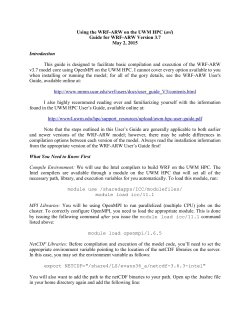 Using the WRF-ARW on the cluster