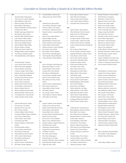Listado de Licenciados en Ciencias Jur&Atilde;&shy;dicas y Sociales de la