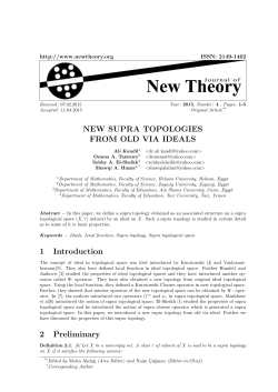 Full text PDF - Journal of New Theory