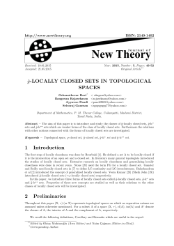 Â¨g-LOCALLY CLOSED SETS IN TOPOLOGICAL SPACES 1