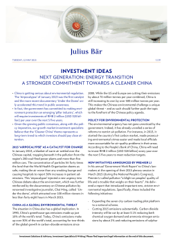 INVESTMENT IDEAS - Bank Julius BÃ¤r Derivatives Portal
