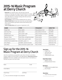 2015-16 Music Program at Derry Church