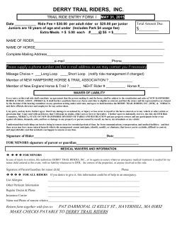 Spring Trail Ride Entry Form
