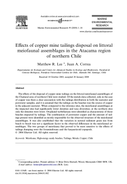 Effects of copper mine tailings disposal on littoral meiofaunal