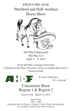 Purebred and Half-Arabian Horse Show Concurrent Show Region 1