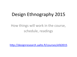 Design ethnography 2015 â how things will work