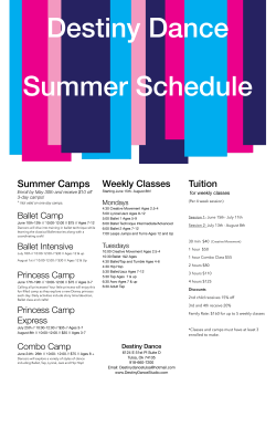 Summer Schedule 2015