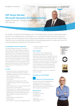 ERP Senior Berater Microsoft Dynamics AX Finance in