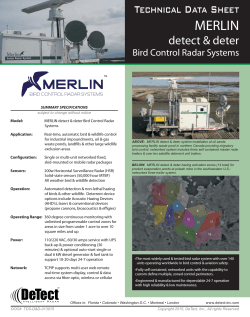 Technical Data Sheet - MERLIN Bird Control Radar