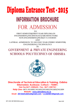 INFORMATION BROCHURE - Diploma Entrance Test