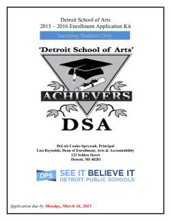 Detroit School of Arts Application