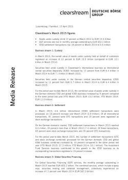 Clearstream`s March 2015 figures