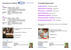 Alle Kurse in der Uebersicht - Deutschkurse in Hitzkirch & Hochdorf