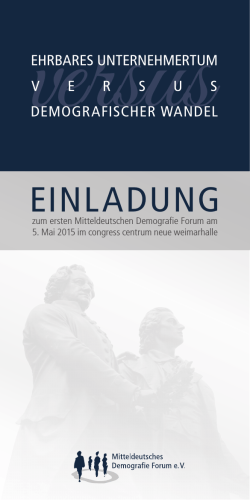programm - Mitteldeutsches Demografieforum