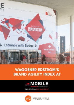 WAGGENER EDSTROM`S BRAND AGILITY INDEX AT