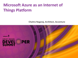 Microsoft Azure as an Internet of Things Platform