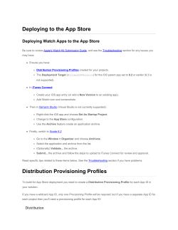 Deploying to the App Store Distribution Provisioning Profiles