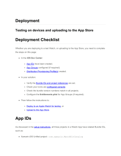 Deployment Deployment Checklist App IDs