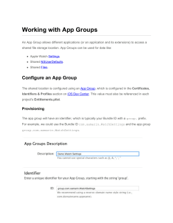 Working with App Groups