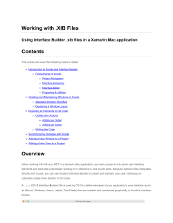 Working with .XIB Files Contents Overview