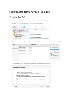 Submitting the Test to Xamarin Test Cloud Creating the IPA