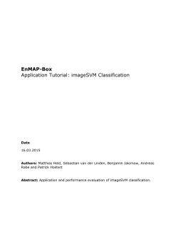 EnMAP-Box Application Tutorial: imageSVM Classification