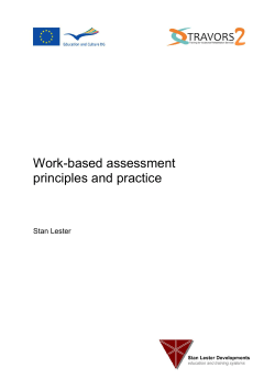Work-based assessment - Stan Lester Developments