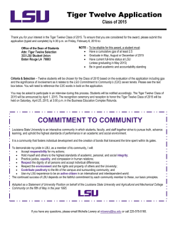 Tiger Twelve Application COMMITMENT TO COMMUNITY