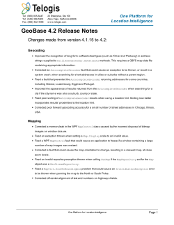 GeoBase Release Notes