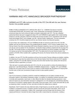 HARMAN and HTC Press Release