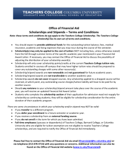 Office of Financial Aid Scholarships and Stipends â Terms and