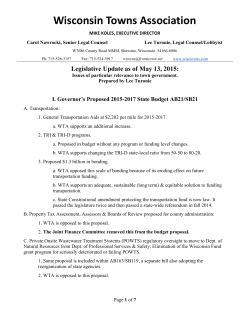 Legislative Update as of May 13, 2015