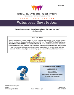 Volunteer Newsletter - Del E Webb Center | For The Performing Arts