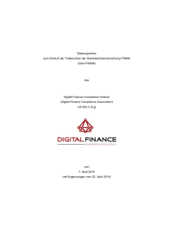 Stellungnahme - Digital Finance Compliance Association