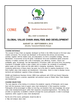 GLOBAL VALUE CHAIN ANALYSIS AND DEVELOPMENT