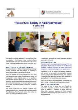 &acirc;Role of Civil Society in Aid Effectiveness&acirc;