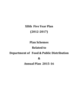 XIIth Five Year Plan - Department of Food & Public Distribution