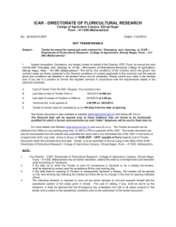 Tender for Sweeping - Directorate of Floricultural Research