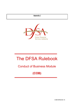 Appendix 1 - DFSA rulebook