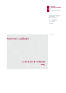 Guide for Applicants - Danmarks Grundforskningsfond