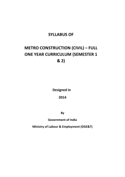 SYLLABUS OF METRO CONSTRUCTION (CIVIL) â FULL ONE