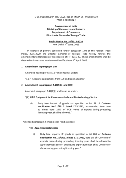 16/2015-2020 dated:04.06.2015 - Directorate General of Foreign