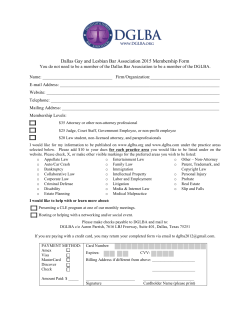 Dallas Gay and Lesbian Bar Association 2015 Membership Form