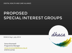 proposed special interest groups - Digital Health and Care Alliance
