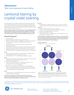 Lentiviral titering by crystal violet staining - Protocol