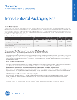 Trans-Lentiviral Packaging Kits - Technical Manual