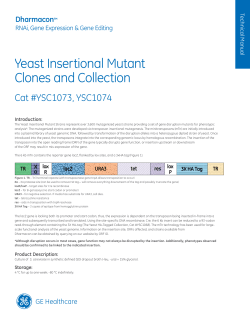 Yeast Insertional Mutant Clones and Collection