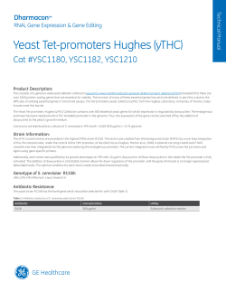 Yeast TET Promoters Hughes (yTHC) Technical Manual