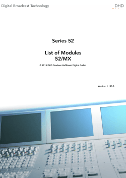 List of modules for the 52/MX Modular Mixing Console - dhd